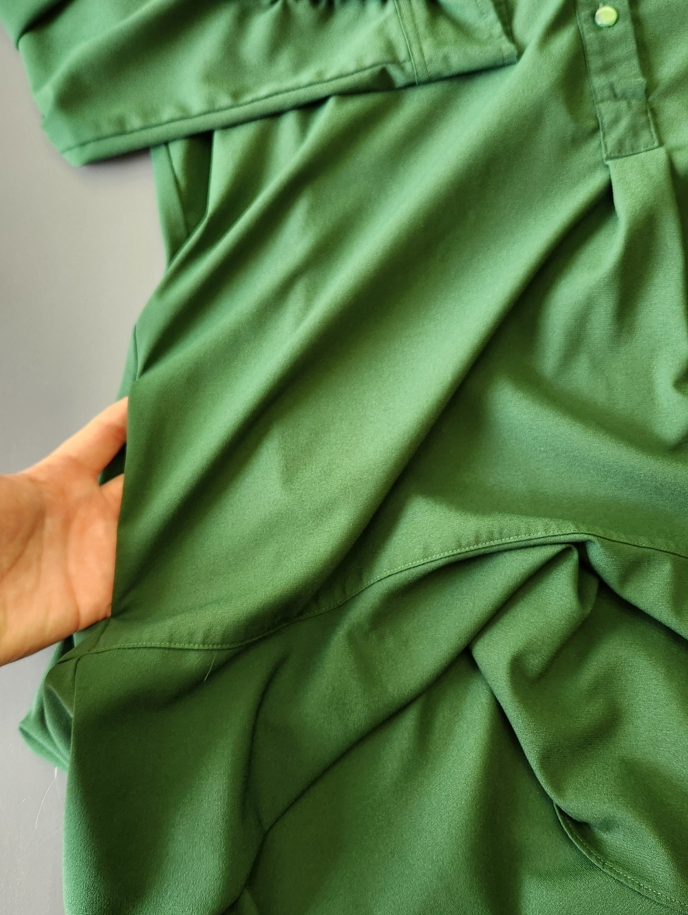 Tuckernuck Crepe Callahan Shirt Dress Emerald XXL Ruffle Pockets Flounce Hem - Picture 4 of 14